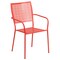 Emma and Oliver Commercial Grade 35.5" Square Metal Garden Patio Table Set, 2 Square Back Chairs